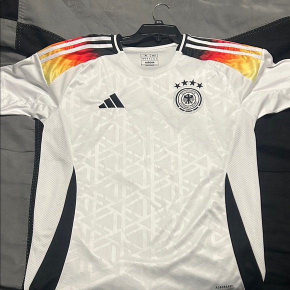 adidas Other - Adidas White Soccer Jersey with Black and Red Details